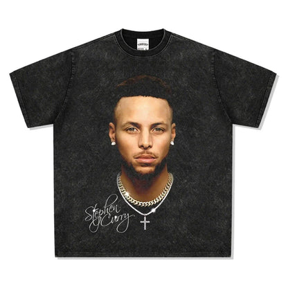 VINTAGE TEE | NBA Stars Big Face Dark Grey Tee V7.30