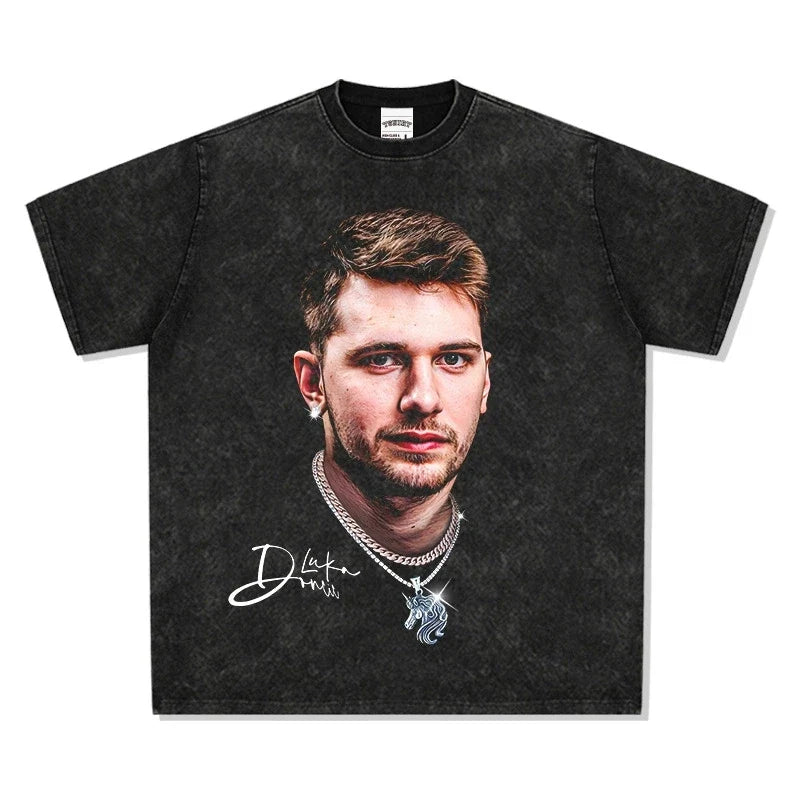 VINTAGE TEE | NBA Stars Big Face Dark Grey Tee V7.30