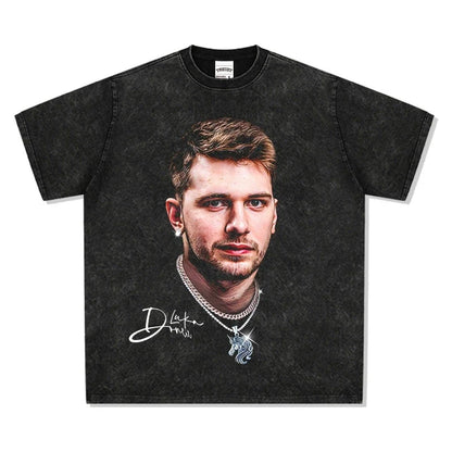 VINTAGE TEE | NBA Stars Big Face Dark Grey Tee V7.30
