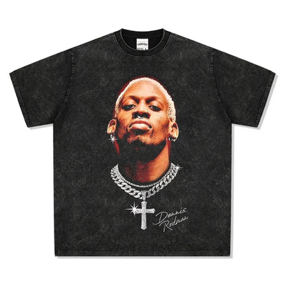 VINTAGE TEE | NBA Stars Big Face Dark Grey Tee V7.30