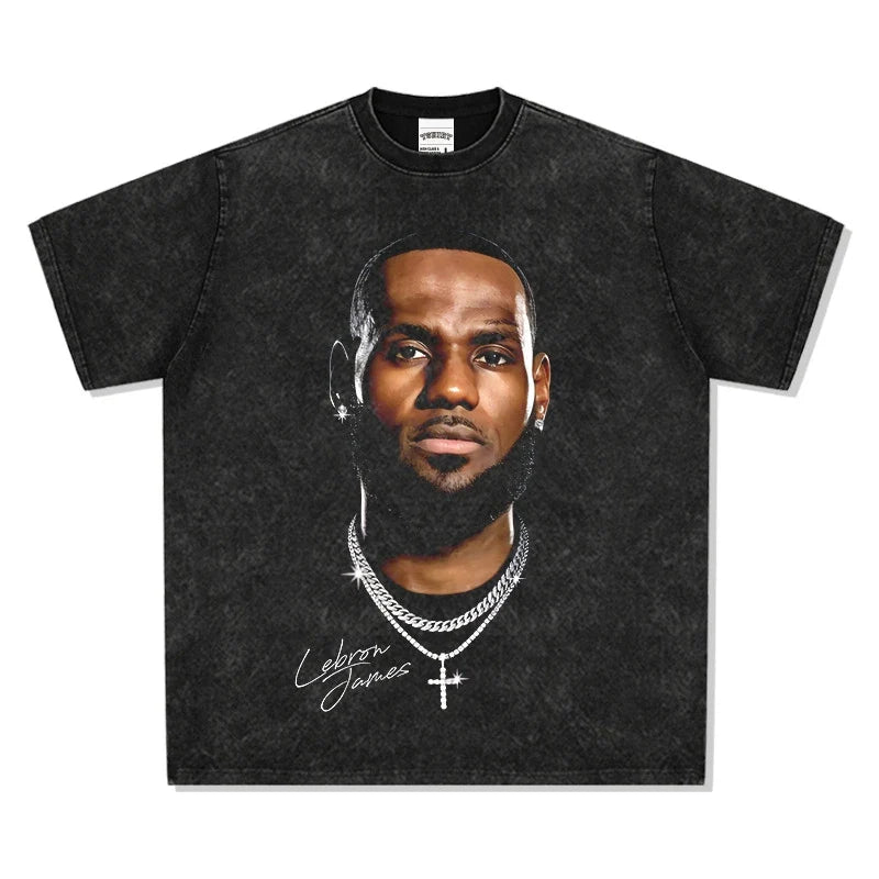 VINTAGE TEE | NBA Stars Big Face Dark Grey Tee V7.30